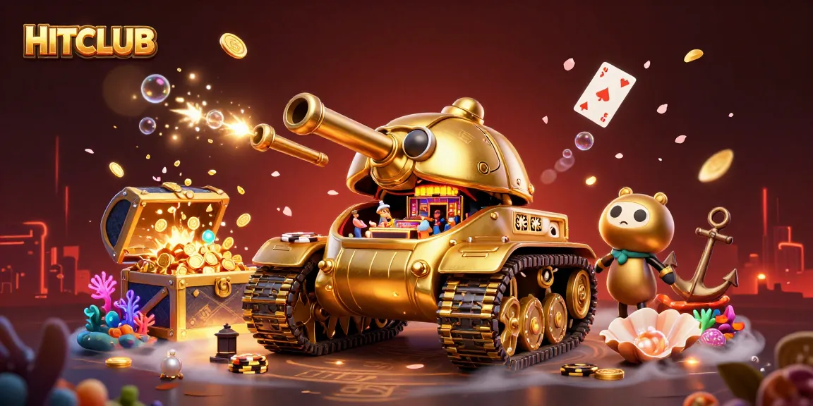 HITCLUB showcases an imaginative casino scene blending vibrant elements of luck and adventure.