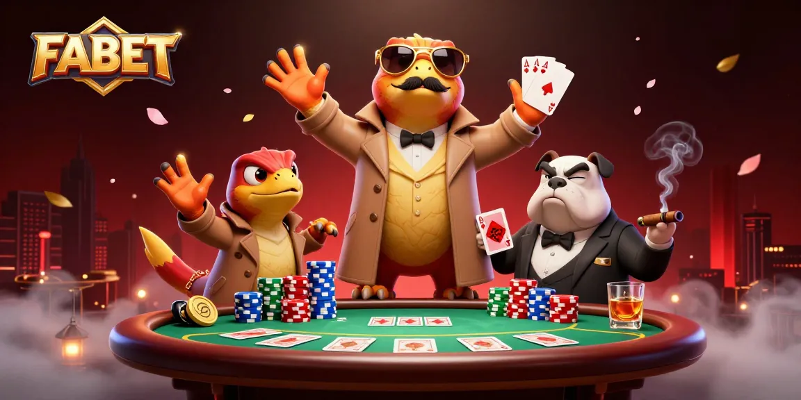 FABET raptors in a trench coat hilariously attempting VIP entry at a poker casino.