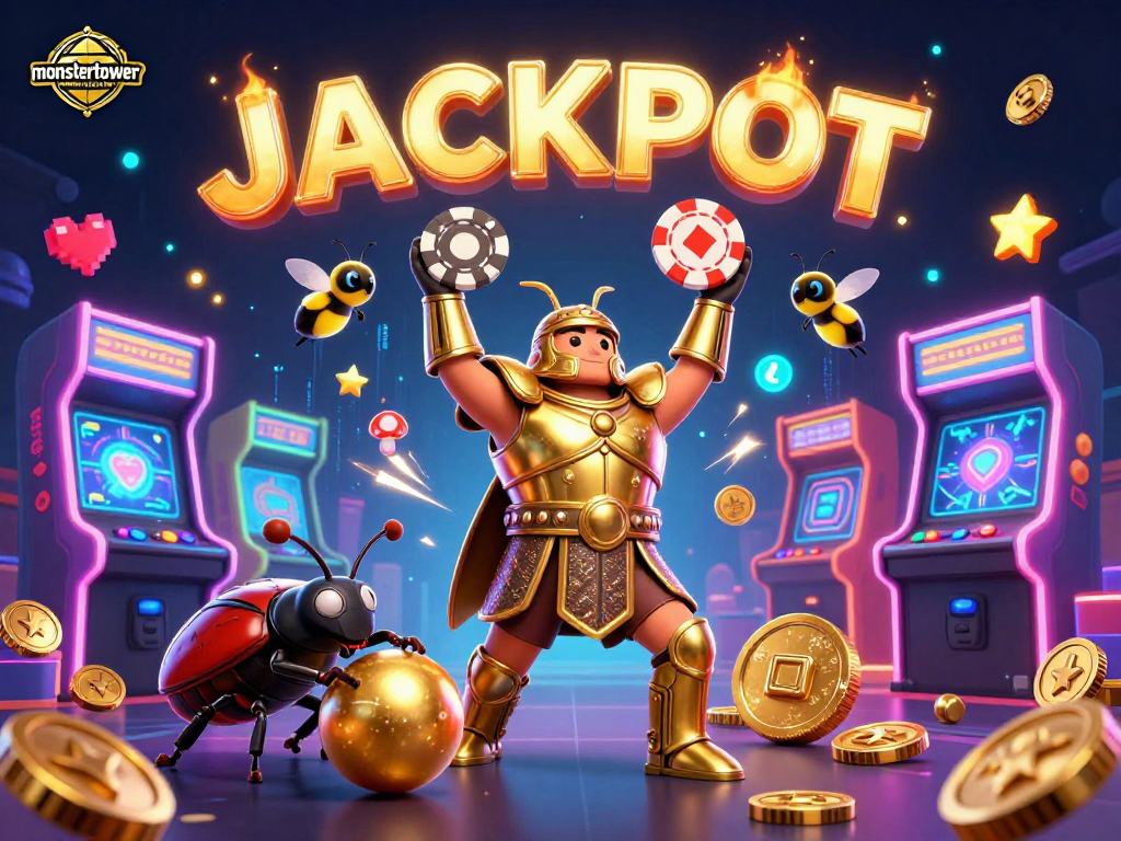 Engage with the thrilling gameplay of monstertowerreview featuring a vibrant scene with characters celebrating victory.