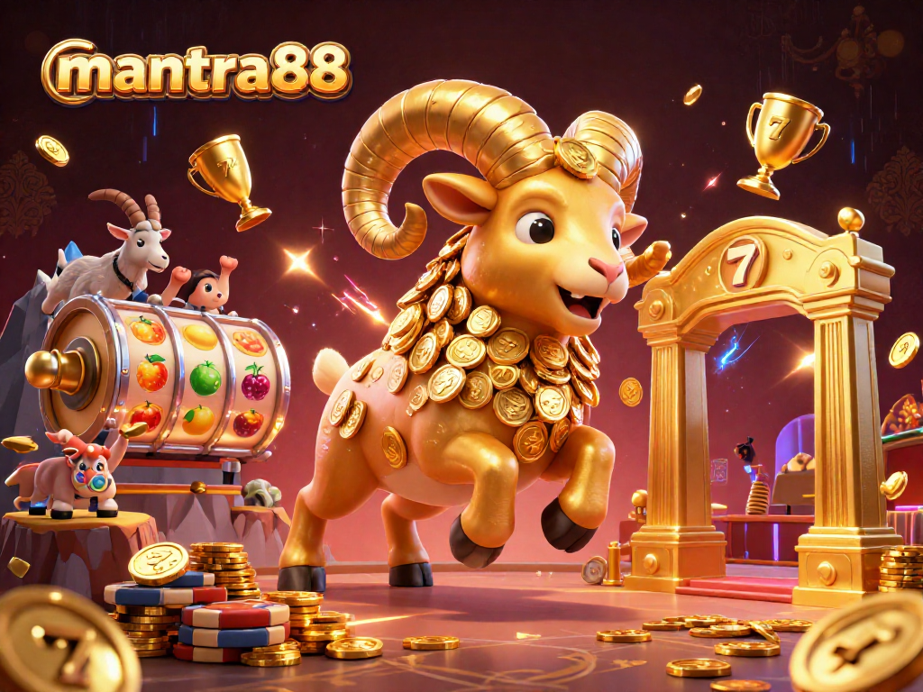 Experience the thrill of gaming with mantra88's dynamic slot adventure featuring golden elements and excitement.