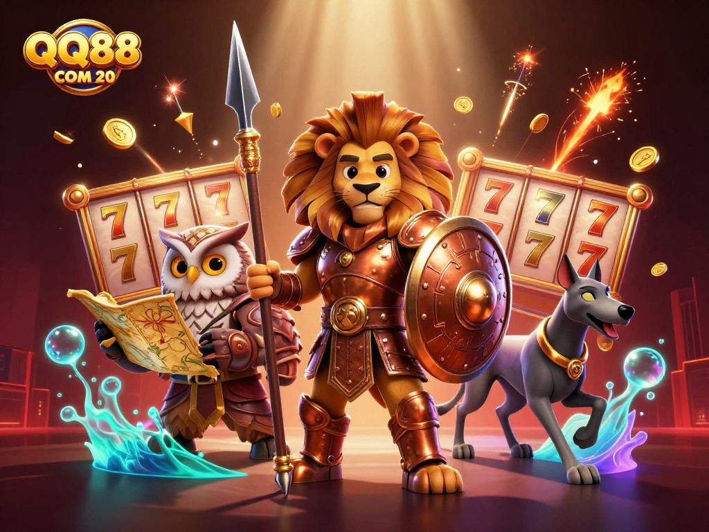 Experience thrilling gameplay at QQ88 COM 20 with vibrant characters and dynamic casino elements!