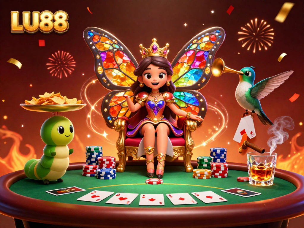 Engage in exhilarating gameplay at LU88 with vibrant casino elements and dynamic characters.