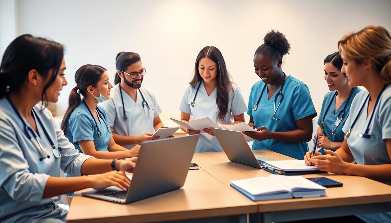 Students engage in study sessions at a Houston Trusted Nclex review center, fostering collaboration.