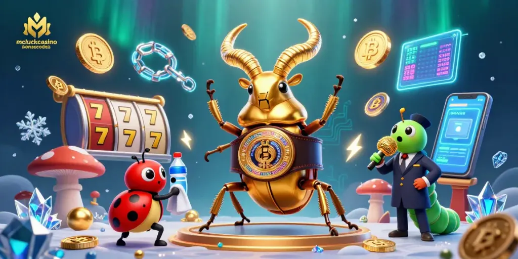 Experience mcluckcasinobonuscodes with animated characters in a colorful casino scene showcasing exhilarating spins and jackpots.