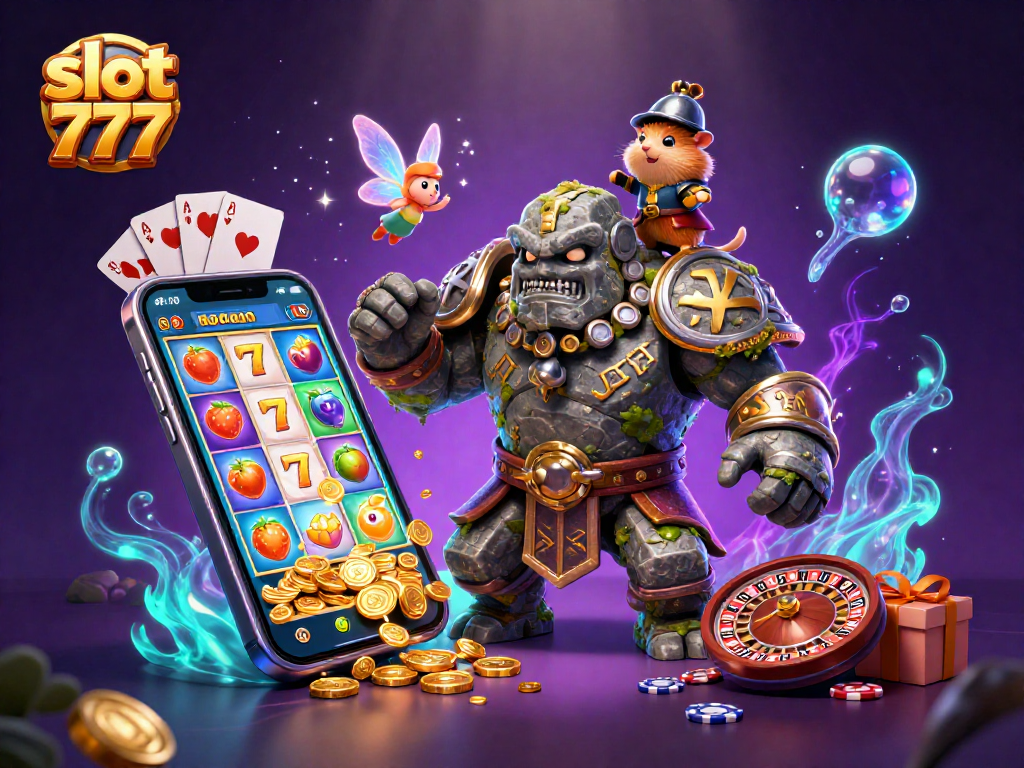 Spin to win with slot 777 featuring vibrant characters and magical casino elements.