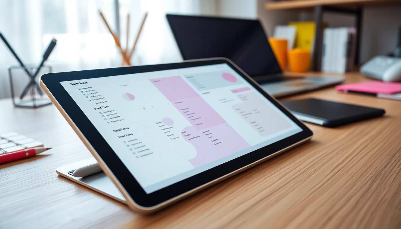 Organizing tasks with Digital Planners For iPad displayed on an iPad with vibrant notes.