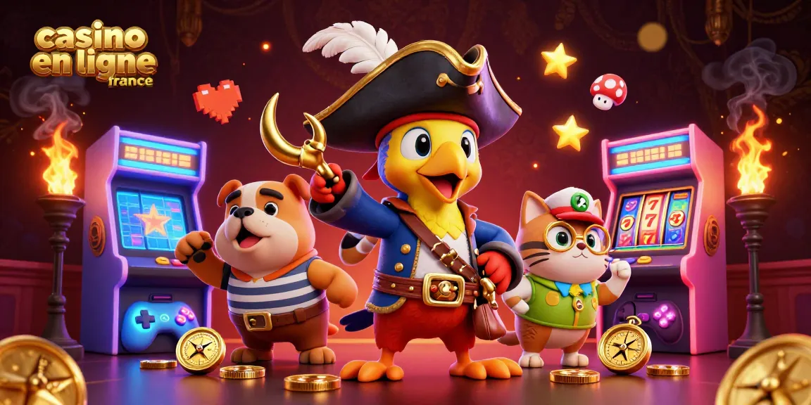 Plongez dans l'univers des jeux casino en ligne France avec des personnages animés en plein action.