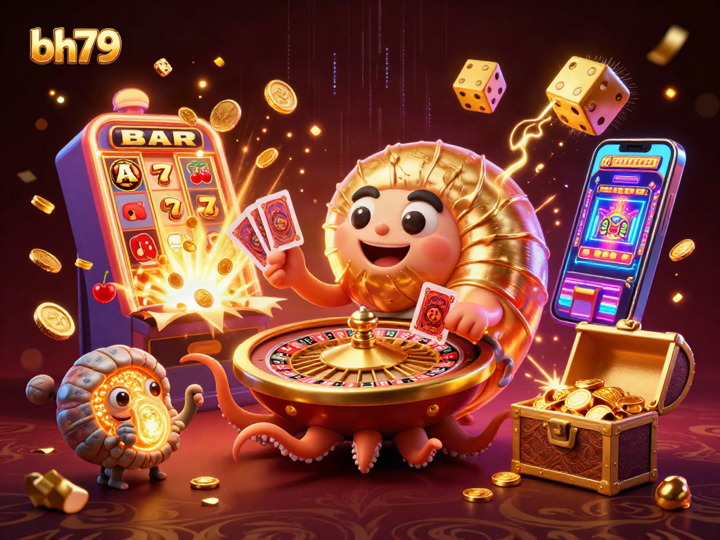 Experience thrilling gameplay at bh79's vibrant casino with glowing nautilus and jackpot elements.