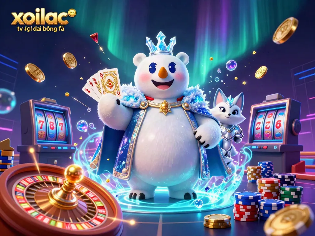 Experience the excitement of xoilac tv trực tiếp bóng đá with dynamic casino-themed elements and vivid characters.