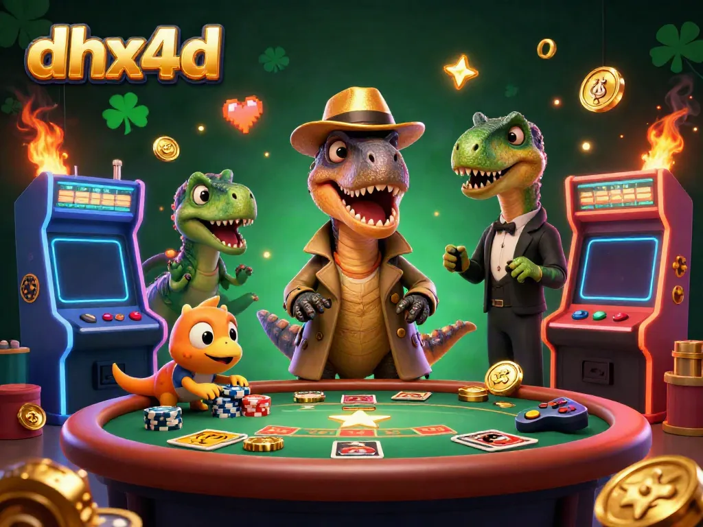 Permainan seru di dhx4d dengan velociraptor dan pencuri chip di meja blackjack.