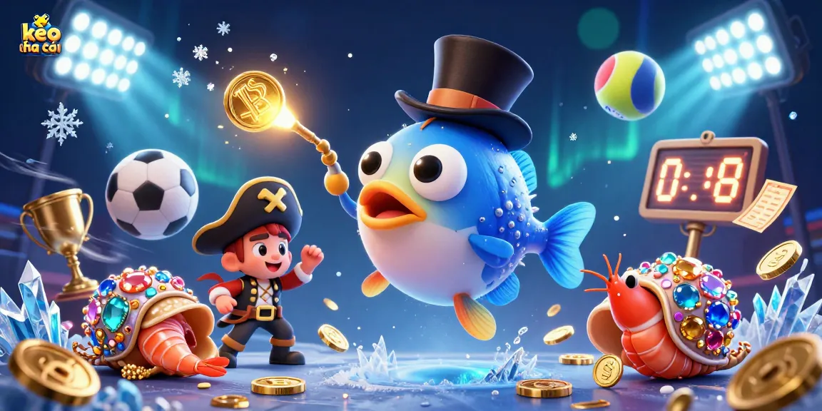 Engage with kèo nhà cái through vibrant 3D sports betting illustration showcasing dynamic characters and exciting elements.