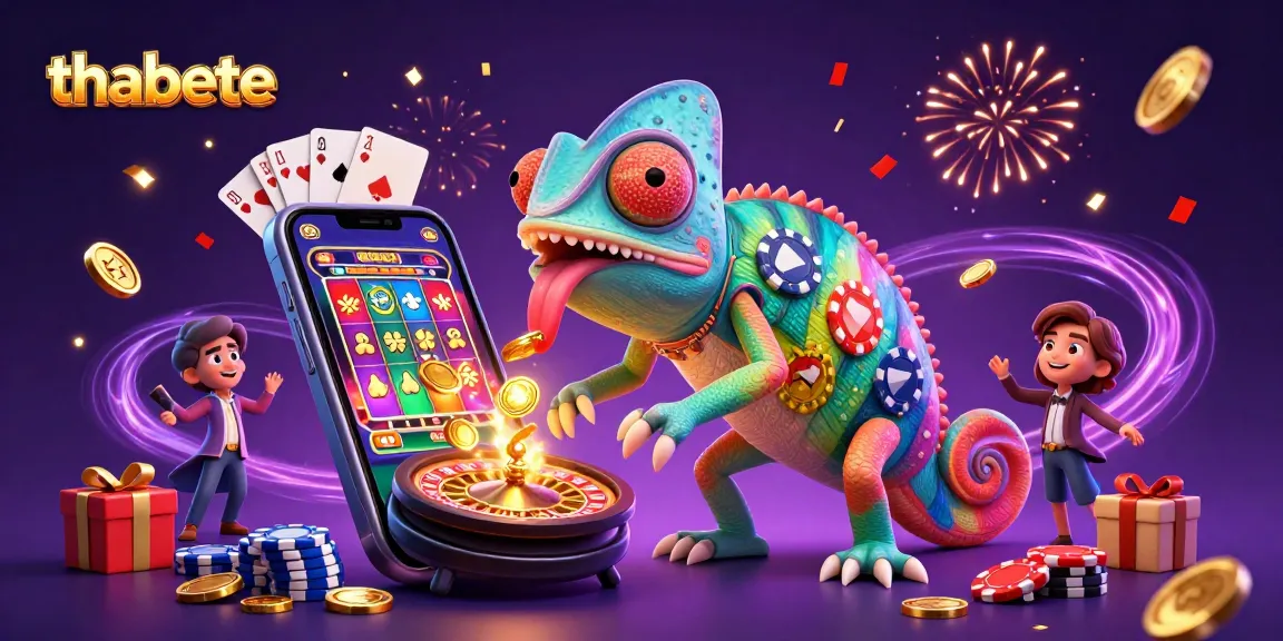 Experience thrilling gameplay like thabete with a vibrant 3D casino scene featuring diverse gambling elements.