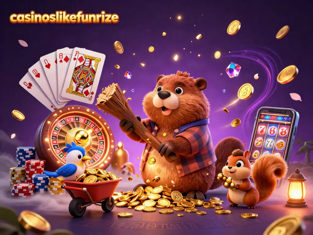 Engage in fun casino action with casinoslikefunrize featuring vibrant cartoon characters amidst dazzling game elements.