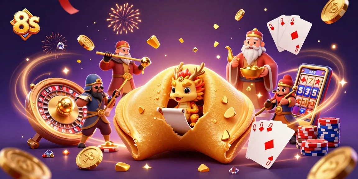 Spin the prize at 8S with imaginative gaming characters depicting the thrill of winning.