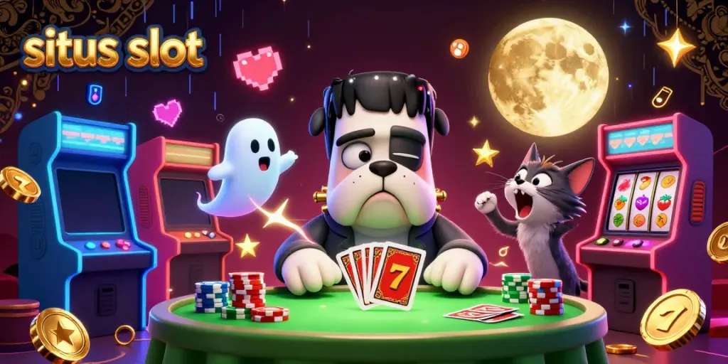 Menang di situs slot interaktif yang menampilkan anjing Frankenstein dan citra kucing serigala yang unik.