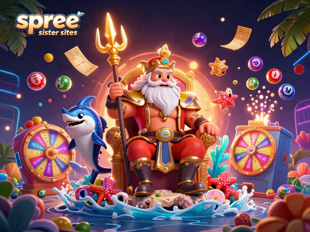 Win big with spree sister sites while enjoying vibrant lottery-themed elements and gaming action.