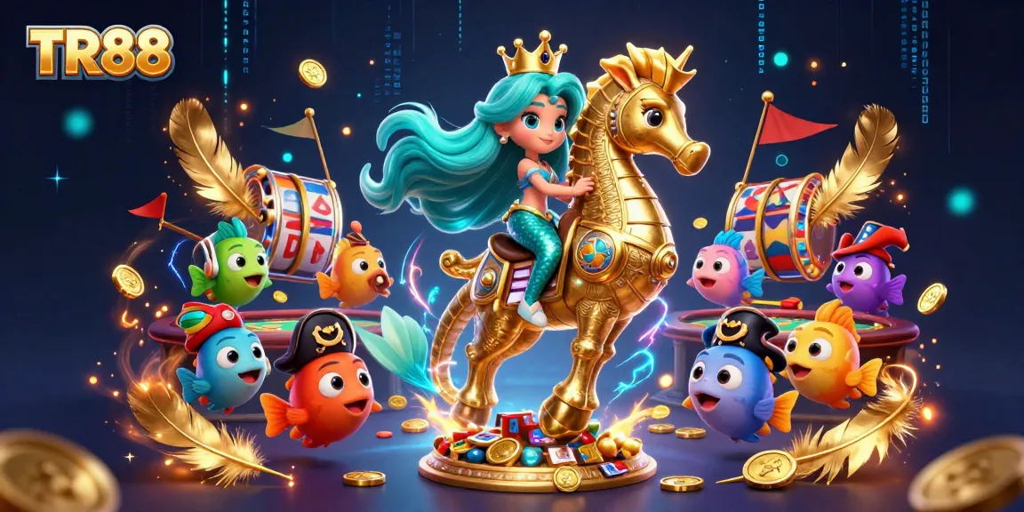 Experience the thrill of TR88 with exciting slots and vibrant characters in a dynamic 3D illustration.