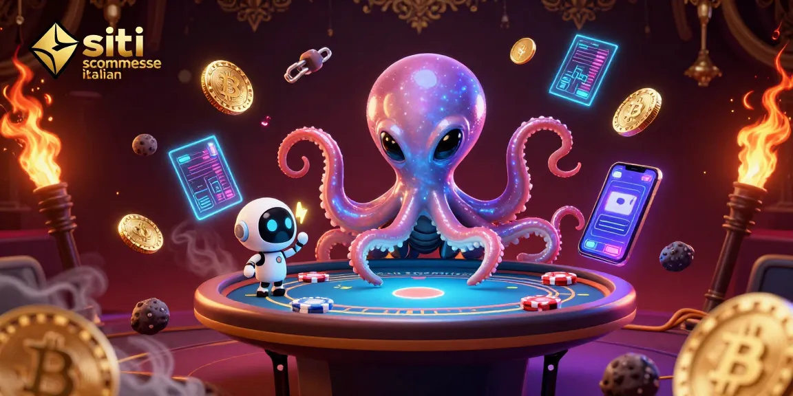 Scommetti con fiducia sui siti scommesse italiani con una scena vivace di gioco d'azzardo.