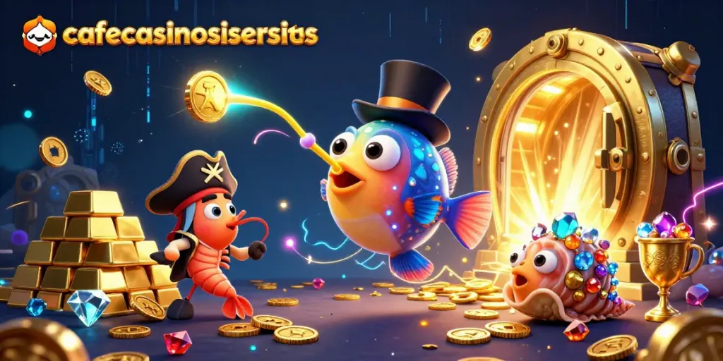Engage with cafecasinosistersites by encountering thrilling 3D casino elements in an animated deep-sea scene.