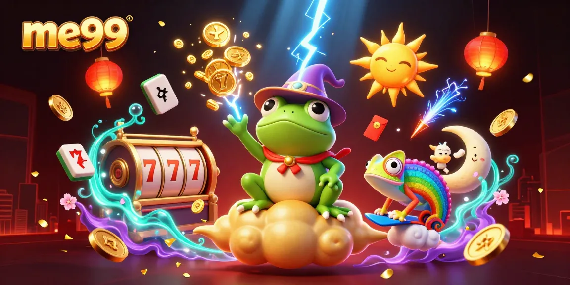 Experience excitement at me99 Casino with vibrant magic and golden wins lighting up the scene.