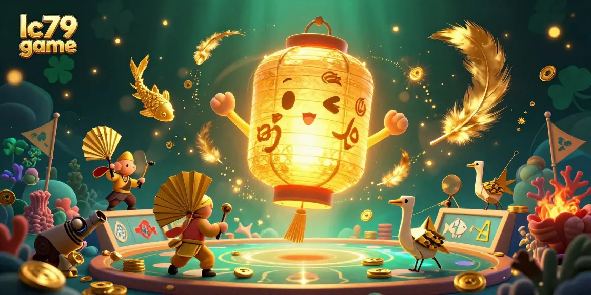 Chơi lc79 game với thần đèn vàng và những chiến binh origami trong không gian sống động.