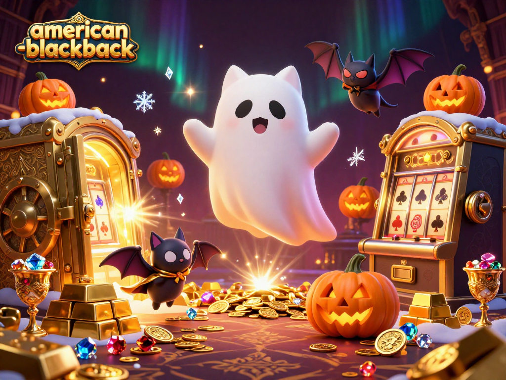 Experience the thrill of american-blackjack as playful characters come alive in a haunted casino.