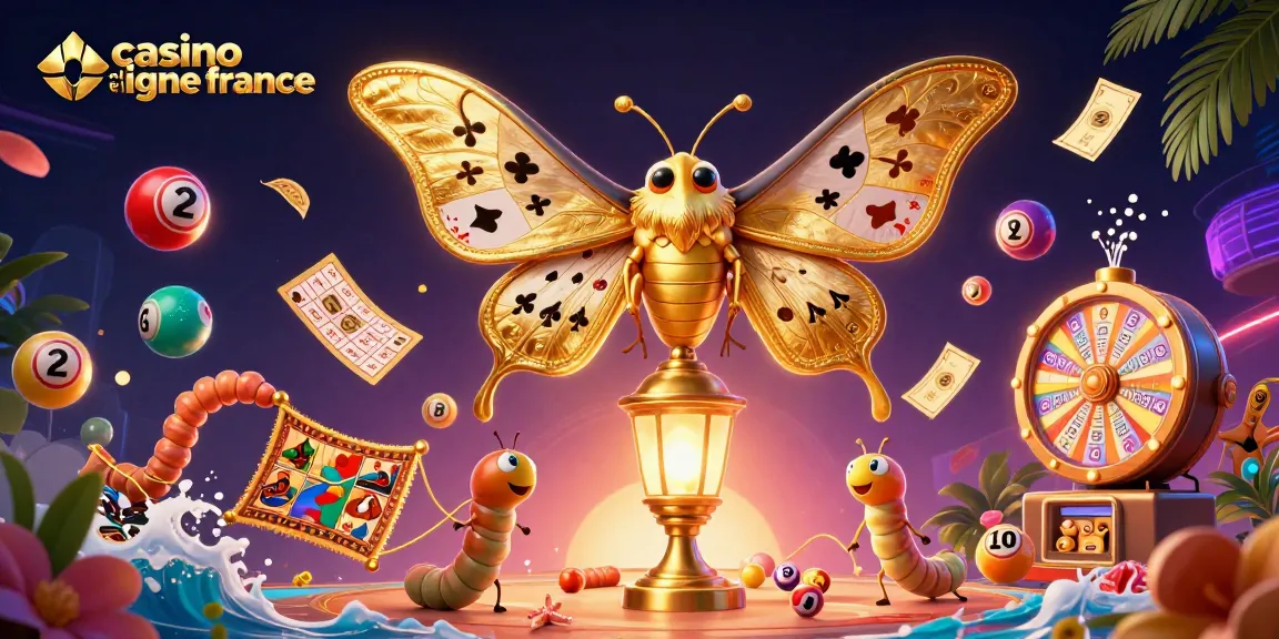 Plongez dans l'univers vibrant du casino en ligne France avec une illustration captivante de jeux et de lots.