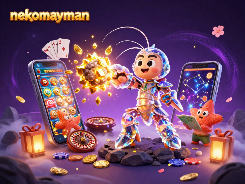 Spin to win with nekomayman and uncover golden gems in this vibrant casino scene.
