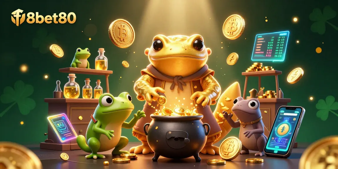 Experience the dynamic action of f8bet80 as golden coins fill the air in a mystical casino.