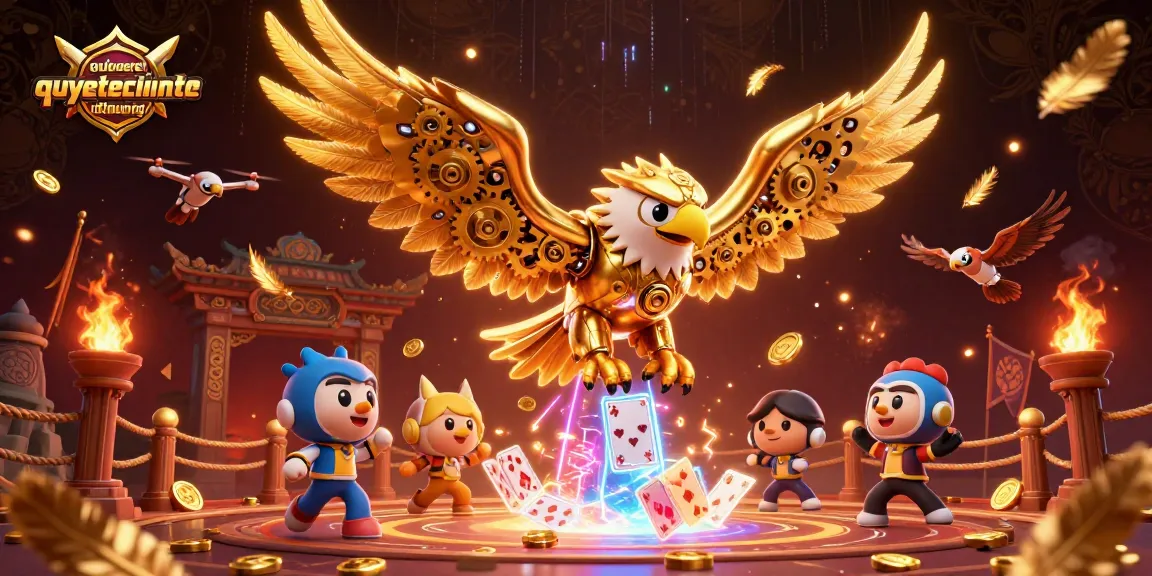 Experience thrilling gameplay in Quyết Chiến Tiền Thưởng with a dynamic golden eagle scene filled with energy and action.