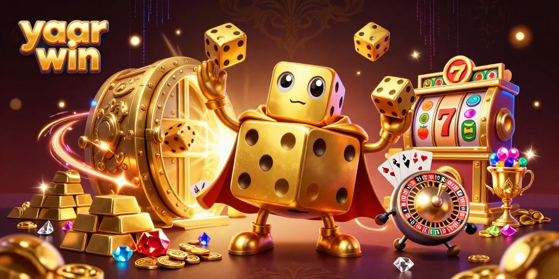 Engage with yaar win through dynamic slot games, featuring golden dice and lavish treasures.