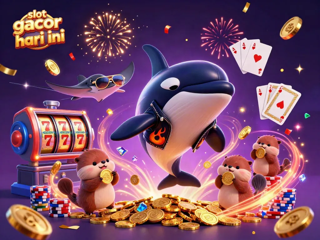 Experience the excitement of slot gacor hari ini with dynamic cartoon elements and casino symbols.