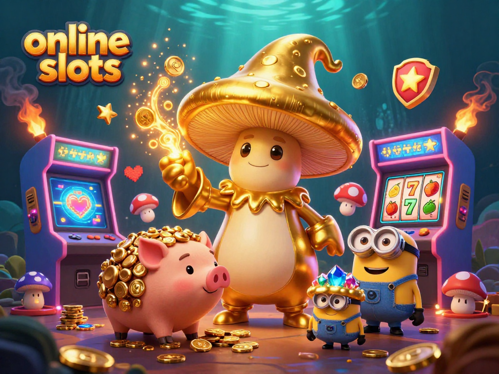 Engage with online slots amidst a vibrant scene of magical treasures and dynamic gaming elements.