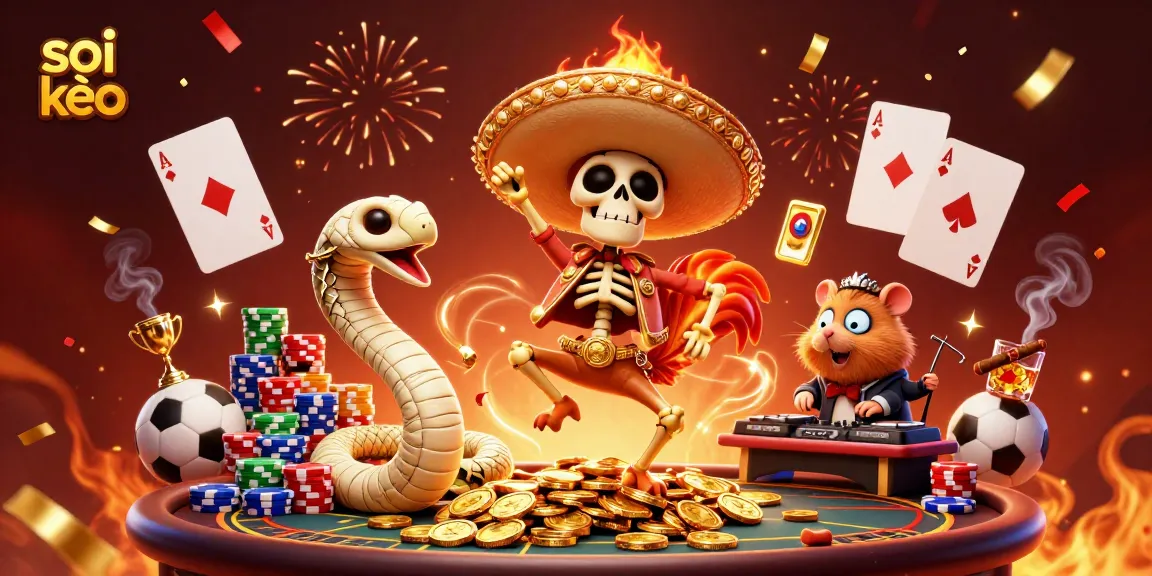 Experience the thrill of soi kèo with a lively 3D scene featuring vibrant characters celebrating sports betting.