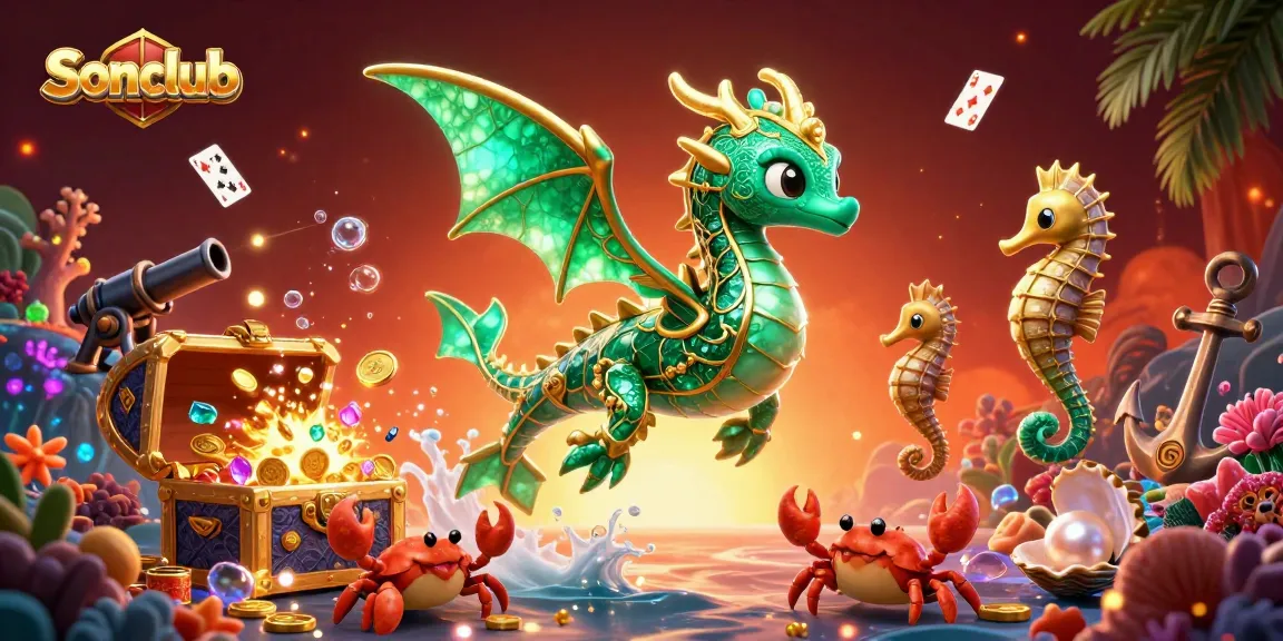 Experience thrilling gameplay at sonclub with a vibrant underwater scene featuring playful sea creatures and treasure, captivating players.