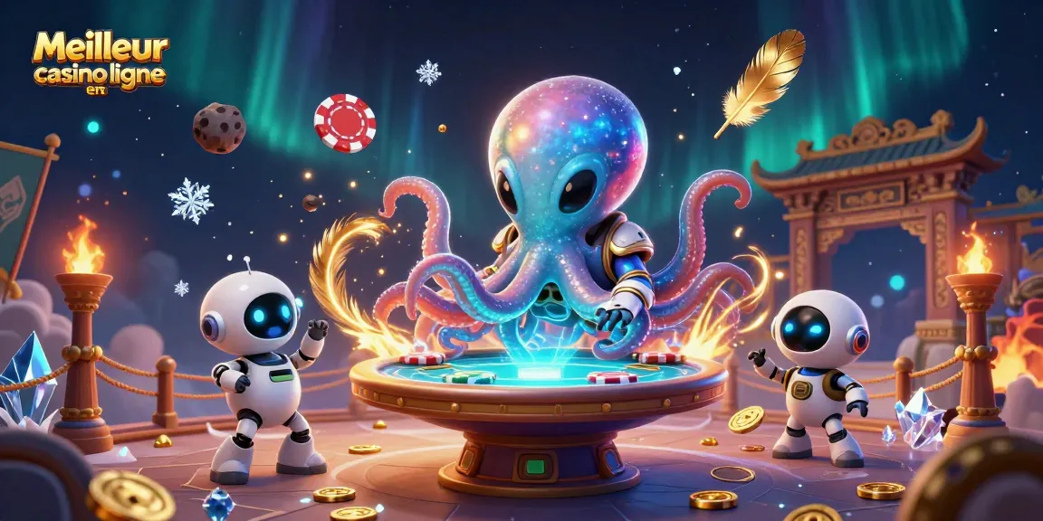 Experience the dynamic world of Meilleur casino en ligne with alien octopus and poker action.