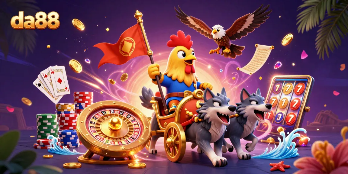 Experience exciting gaming adventures at da88 with vibrant visuals and energetic characters.