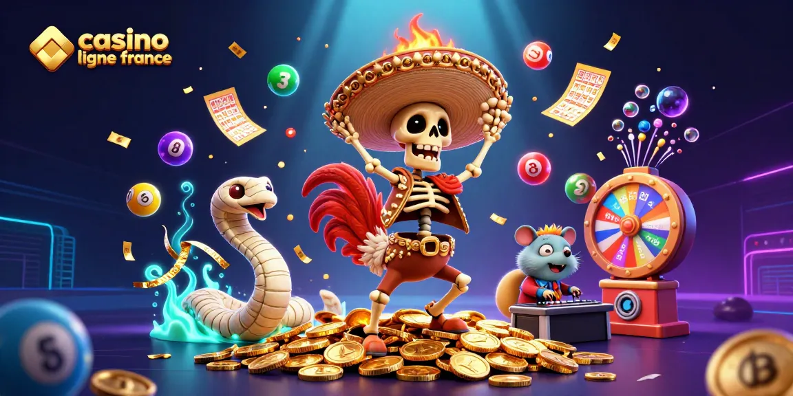 Profitez de l'excitation du casino en ligne France avec des personnages dansants et des éléments de jeu vibrant.