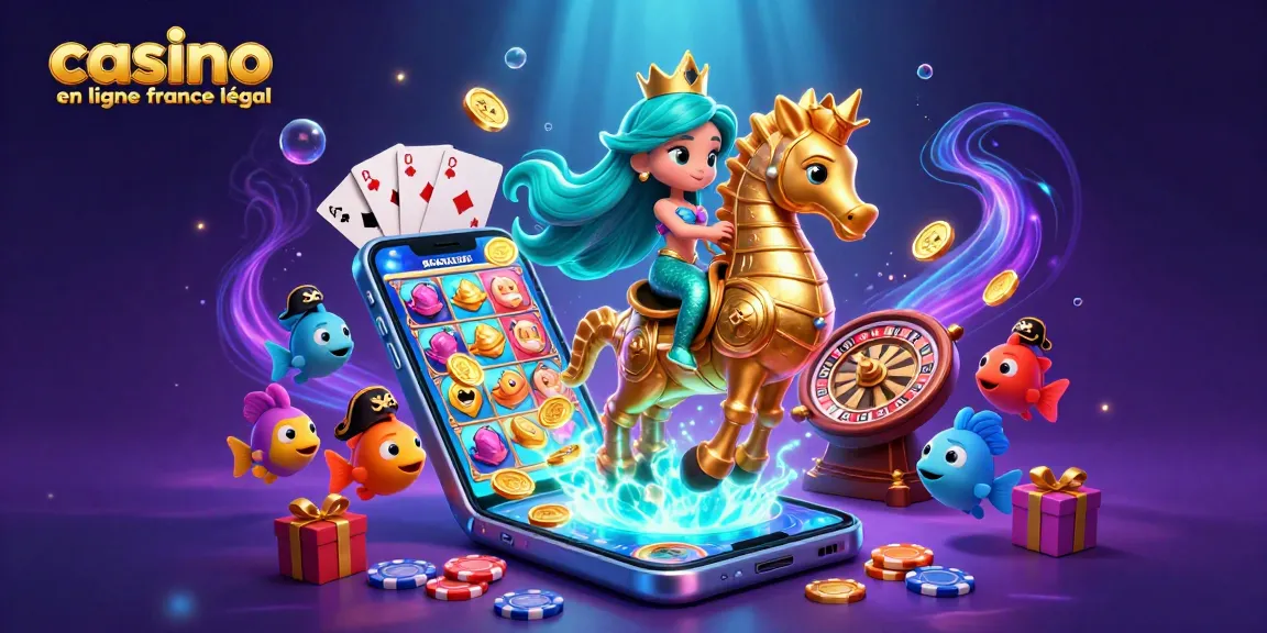 Jouez dans un casino en ligne légal en France avec des personnages illustrés, machines à sous, et une ambiance immersive.
