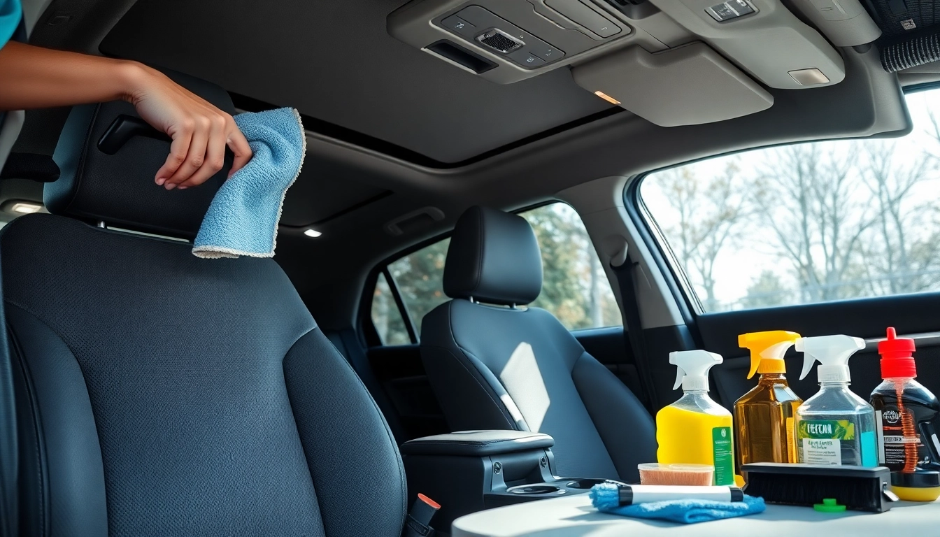 Cleaning car interior properly with a vacuum and cloth for a spotless finish.
