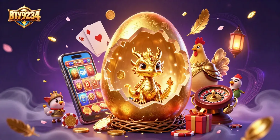 Experience thrilling gameplay at BTY9234 with a captivating golden dragon and rich casino elements.