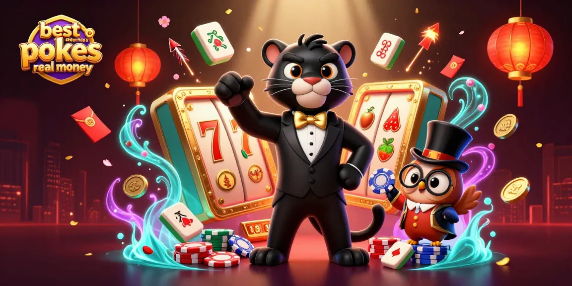 Experience the thrill of the best online pokies real money with vibrant casino elements and characters.