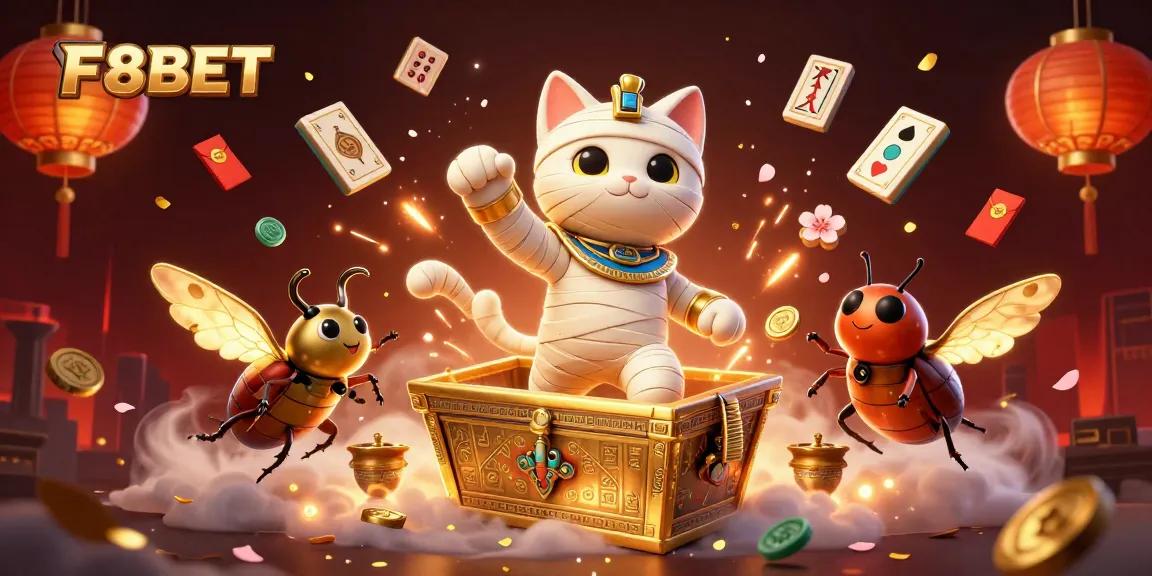 Engage with F8BET's thrilling online casino experience featuring vibrant characters and gaming elements.