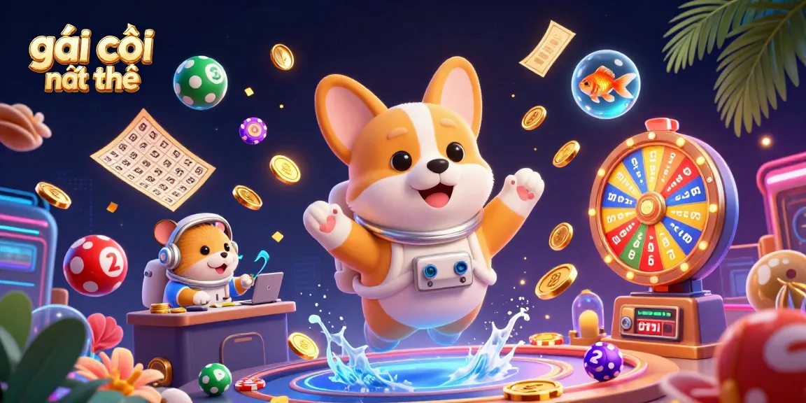 Engage in thrilling games at a vibrant space station casino with gái gọi cần thơ, featuring animated characters and dynamic prize elements.
