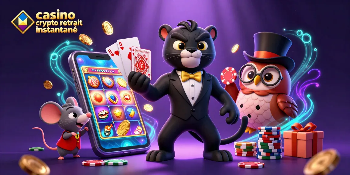 Retirez vos gains rapidement dans un casino crypto retrait instantané avec des personnages animés.