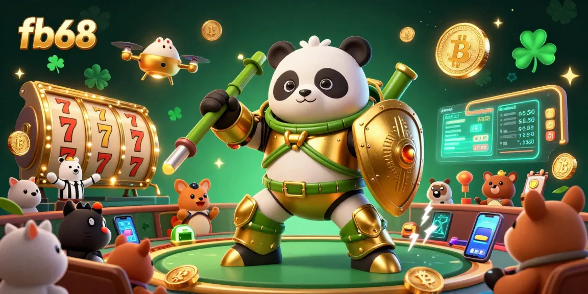 Experience top-tier gaming at fb68 with a vibrant casino scene featuring animated characters.