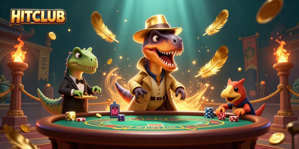 Experience gaming excitement at HITCLUB with vibrant characters and dynamic casino elements.