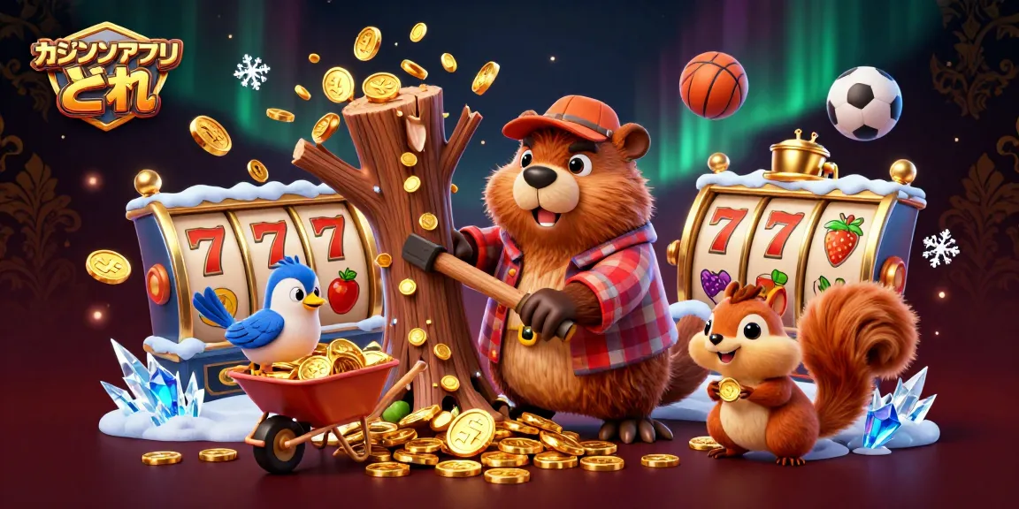 オンラインカジノ アプリ どれの魅力的な場面で、キャラクターが金のコインを集めています。