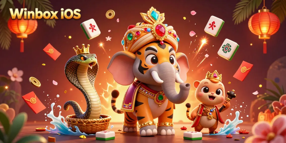 Experience the thrill of Winbox iOS with a vibrant 3D casino illustration showcasing fun elements.
