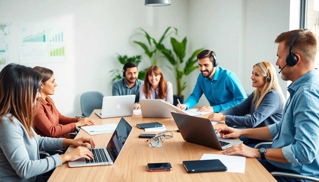 Engaged team providing small business it support services in a modern office setting.